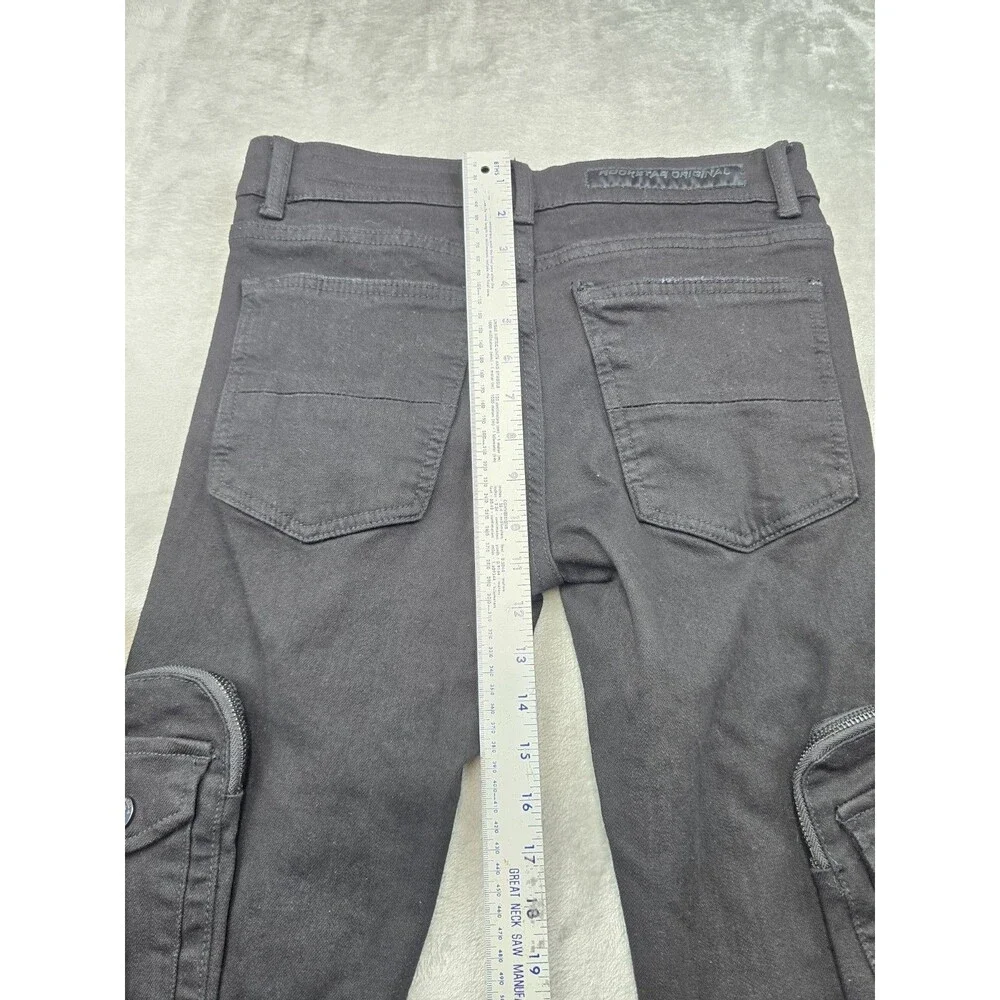 Rockstar Original RSM 225 Simon Men Black Super Stacked Flare Cargo Jeans Sz 30